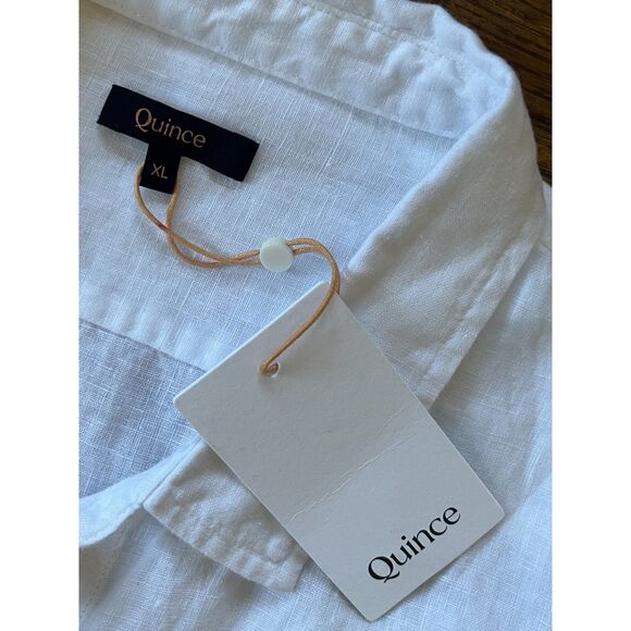 NWT  QUINCE White 100% European Linen Button Up Shirt Dress  Women's Size XL - Picture 5 of 13
